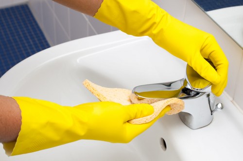 Local carpet cleaner treating stains in a Bayswater flat